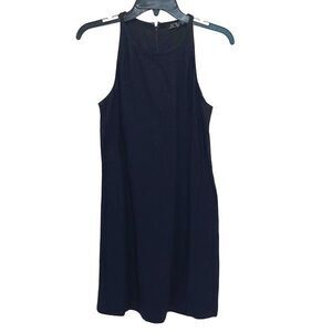 J. Crew Womens Large Black 100% Linen Halter Dress Sleeveless Lined Size XXS Bla
